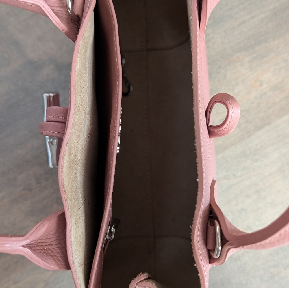 Longchamp - Roseau - Pink - Leather Handbag Tote Crossbody - Excellent Condition - Picture 8 of 11